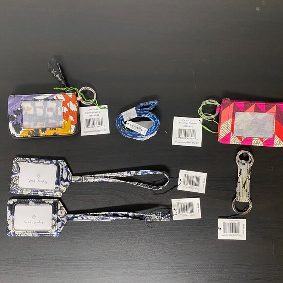 Six (6) Vera Bradley Access, Luggage Tags, Key Ring, Zip ID Cases, Lanyard - Picture 2 of 14
